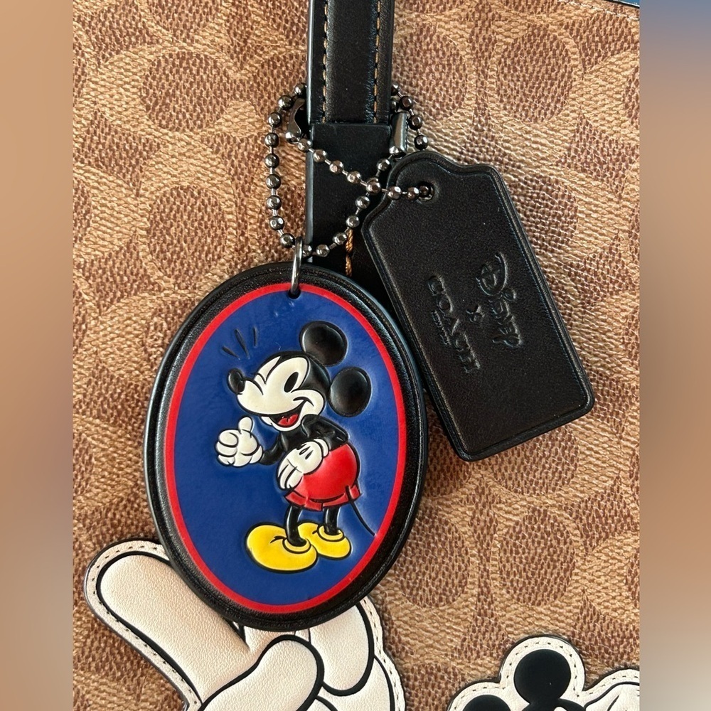 Disney x Coach Charlie Carryall Mickey Mouse Patches and Mickey Charm 69193 NWOT - Picture 7 of 17
